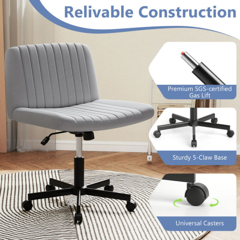 Criss Cross Chair with Wheels – Cross-Legged Swivel Desk Chair with Wide Soft-Padded Seat