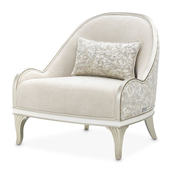 Michael Amini La Marisia Chenille Accent Chair - Tranquil/Light Champagne