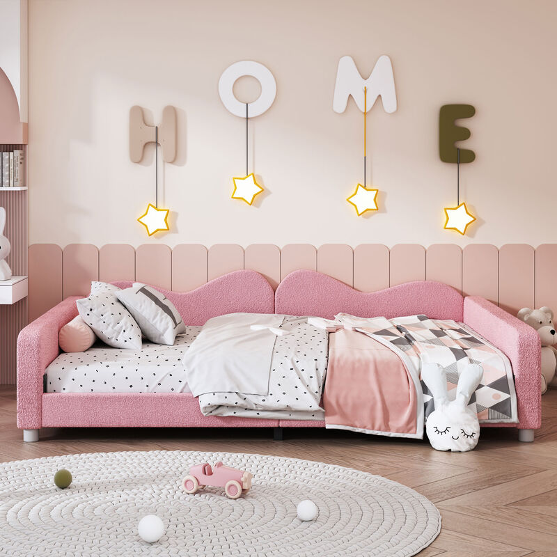 Merax Sherpa Fabric Sofa Bed Daybed. image number 2