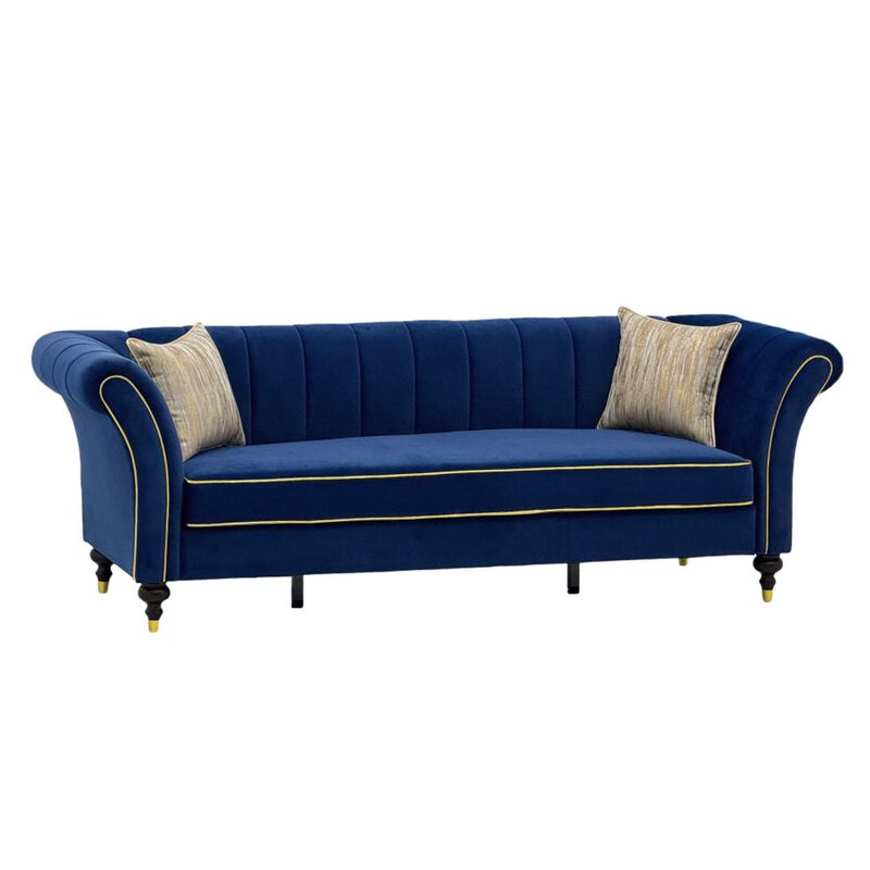 Nixbix Velvet 3‑Seater Chesterfield Sofa image number 5