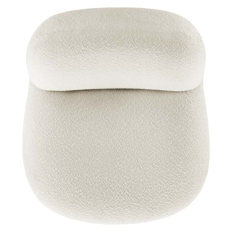 Kindred Boucle Upholstered Upholstered Fabric Swivel Chair White EEI-5486-BLK-IVO image number 6