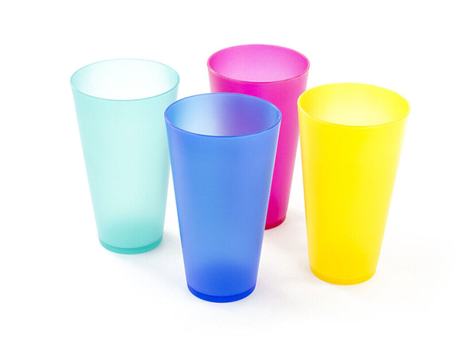 Colorful Plastic Reusable 20 oz. Tumblers - 4 Pack