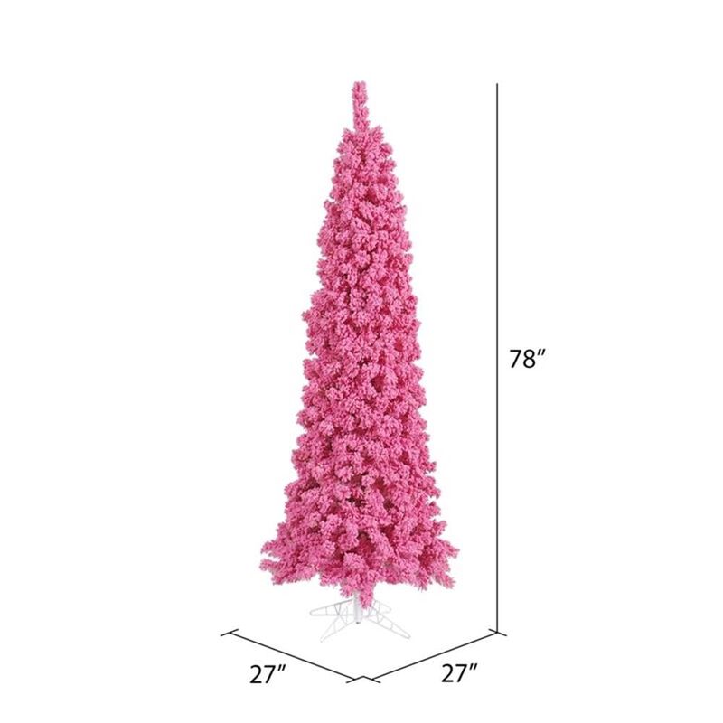 Vickerman Flocked Pink Pencil Fir 555T - image number 2