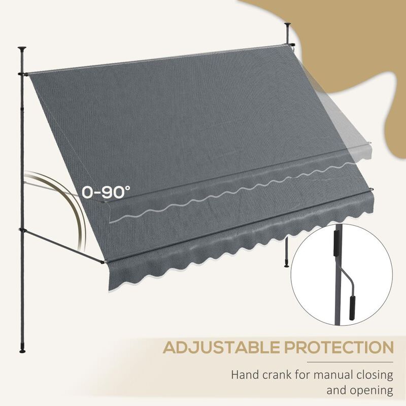 Hivvago Easy-Install Manual Awning for Windows and Doors image number 4
