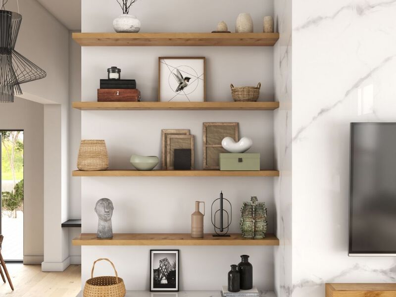 Rustic Alder Floating Shelf image number 2
