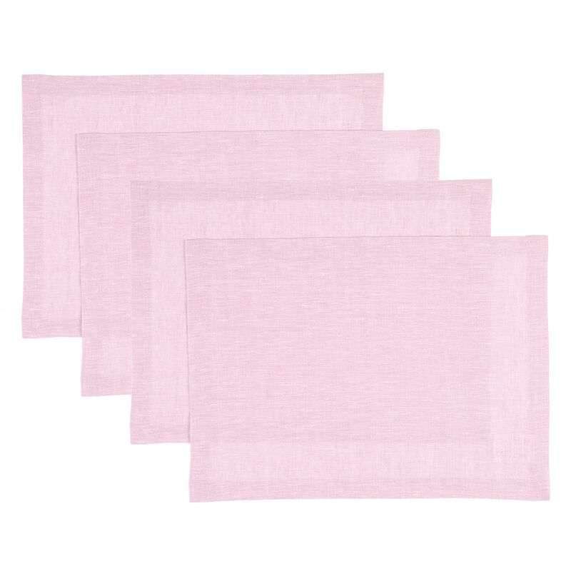 Solino Home 100% Pure Linen Placemats 14 x 19 Inch Set of 4 - Athena
