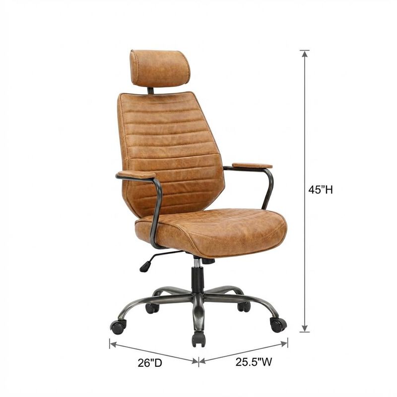 Bison Office Leather Upholstered Executive Office Chair, Industrial Swivel Desk Chair image number 1