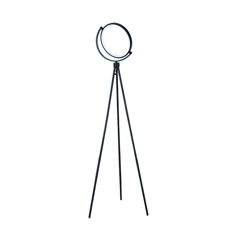 Hivvago 60" Black LED Tripod Floor Lamp With Black Metal Novelty Shade