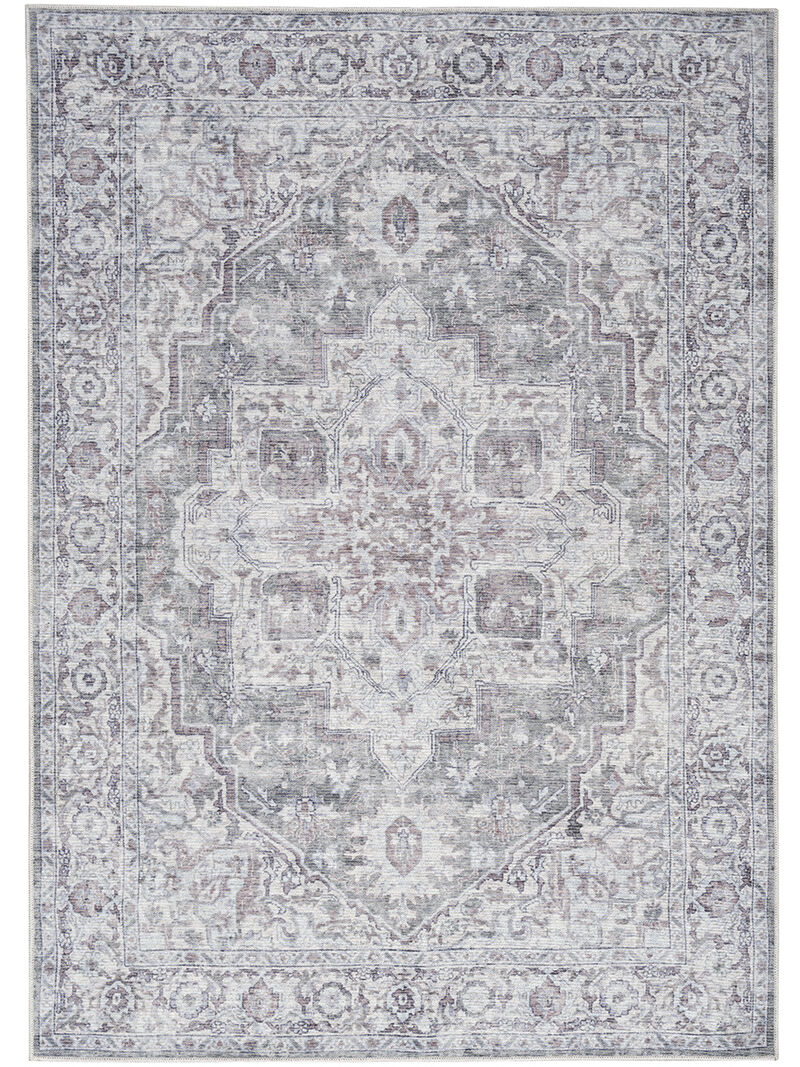 Machine Washable Series 1 SR101 Ivory/Gray 6' x 9' Rug