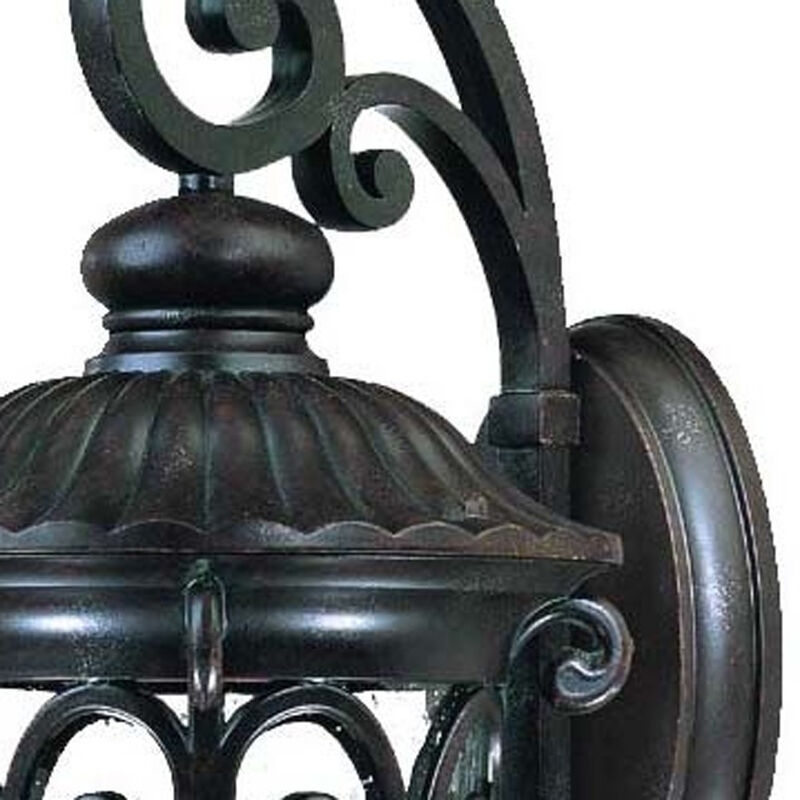Hivvago Naples 3-Light Marbelized Mahogany Wall Light