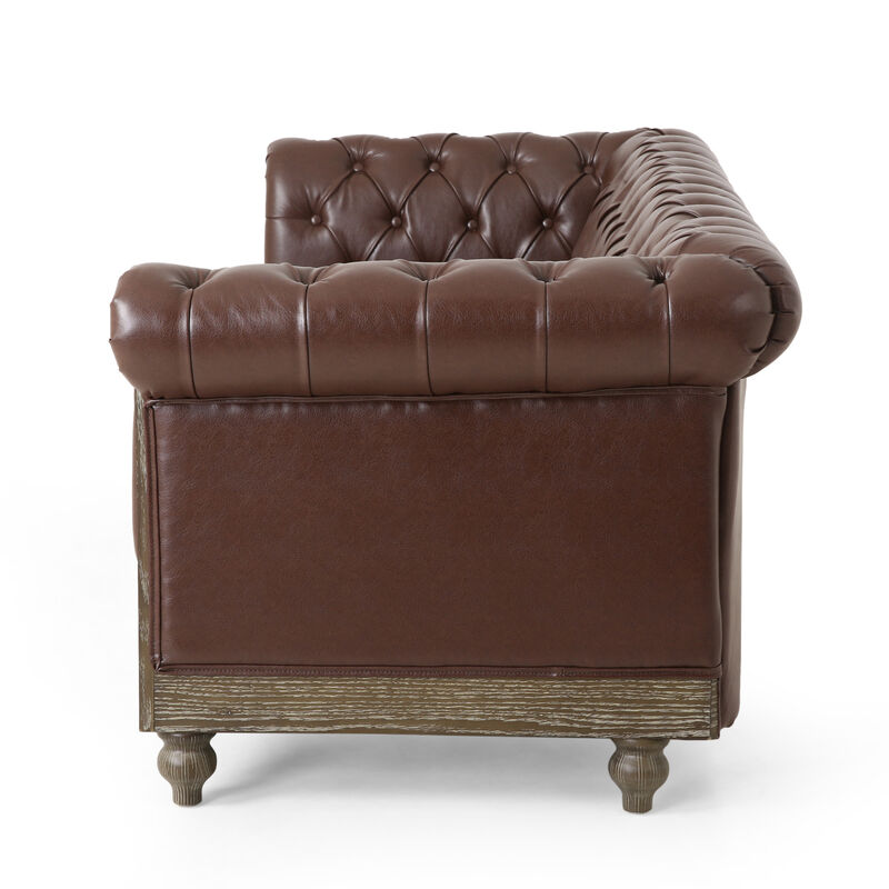Merax Mirod Comfy 3-Seat Sofa with Wooden Legs, Retro Style for Living Room and Study Sofa image number 4