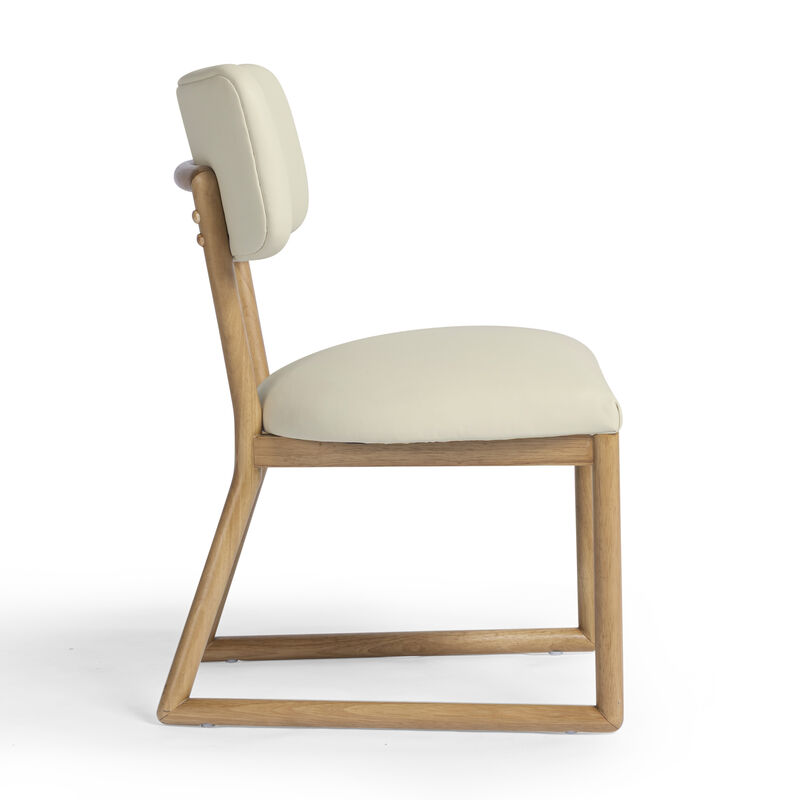 Bobbie Cream Vegan Leather Dining Chair image number 3