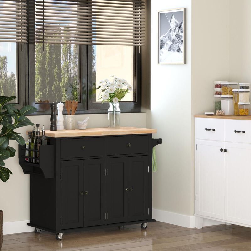 Hivvago Kitchen Cart on Wheels with Adjustable Shelves and Drawers image number 1