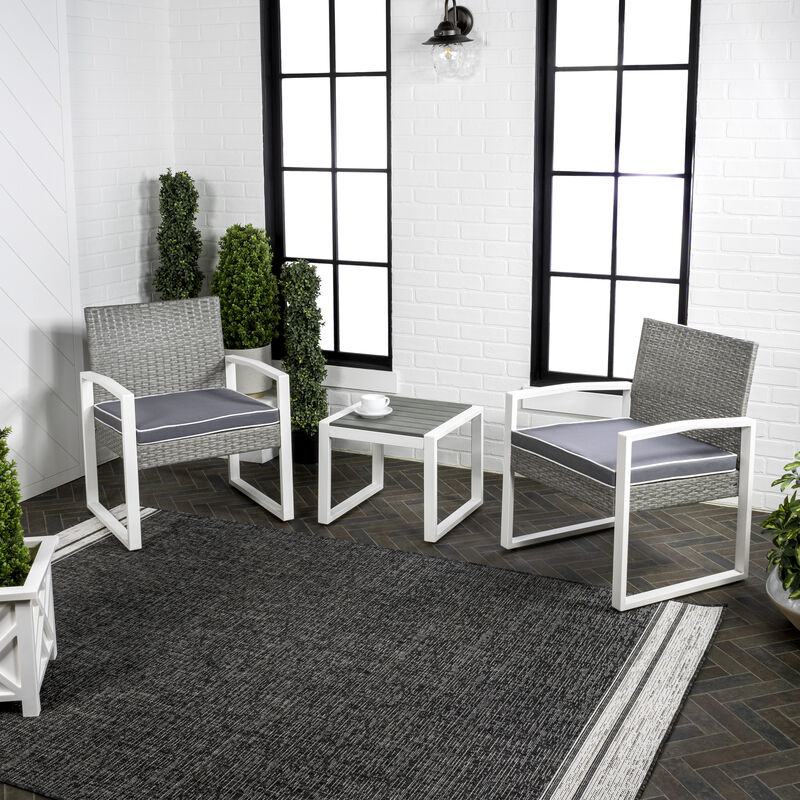 Selby 3-Piece Modern Coastal Faux Wicker Conversation Outdoor Patio Set