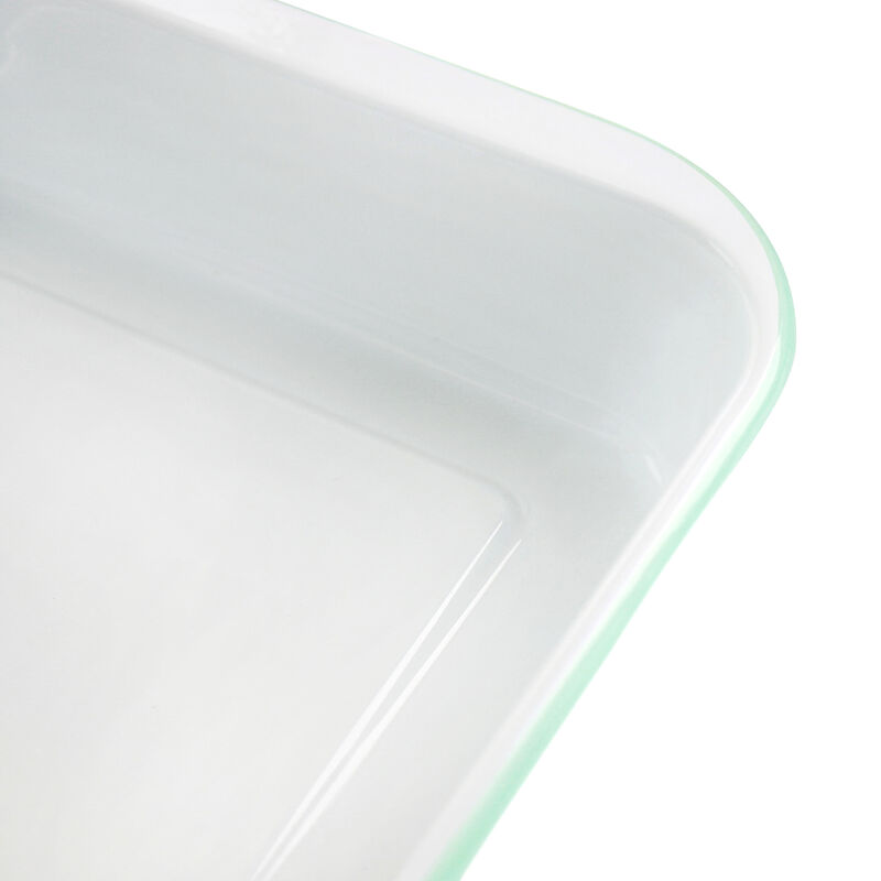 Martha Stewart Enamel On Steel 13in x 9in Rectangular Container in White and Mint