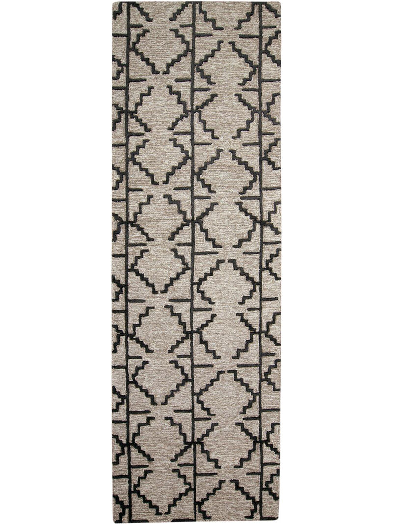 Enzo 8732F Black/Taupe/Gray 2'6" x 8' Rug image number 1
