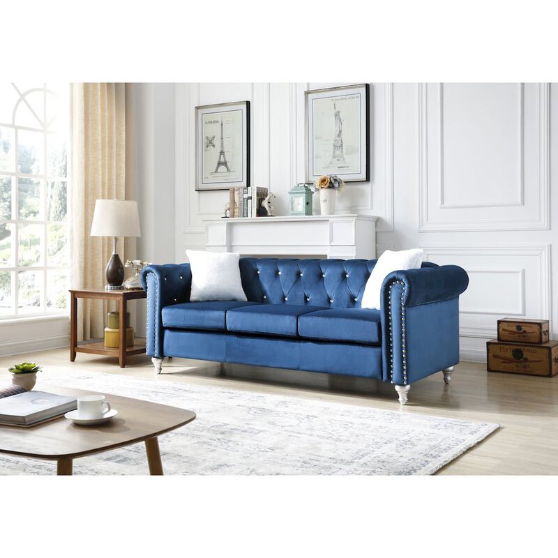 Glory Furniture Raisa Sofa in Navy Blue Color image number 1