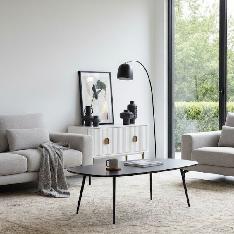 Black Marble Free-form Coffee Table | OROA Modern Andros image number 1