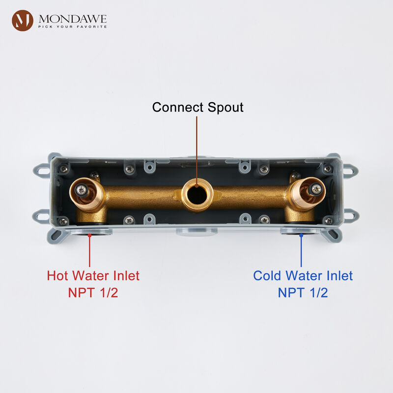 Mondawe Luxury 8 in. Widespread Wall Mounted Bathroom Faucet with Double Handles with Valve (1-Pack)