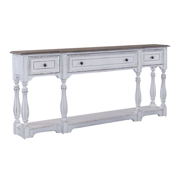 Liberty Furniture Magnolia Manor 72 Inch Hall Console Table in Antique White