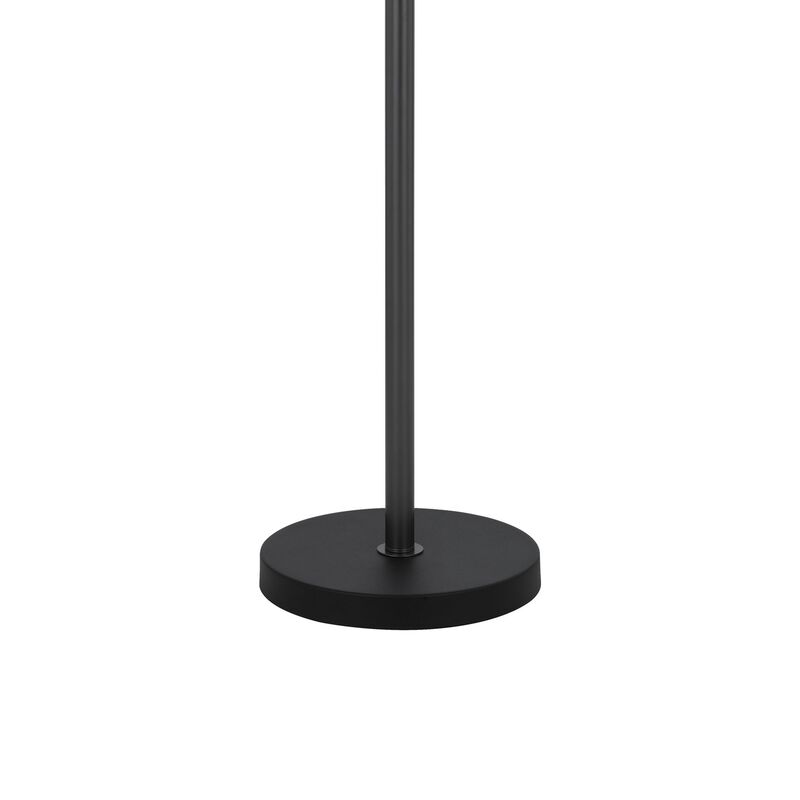 Loga 56 Inch Floor Lamp with Adjustable Cage Style Shade, Black Iron - Benzara