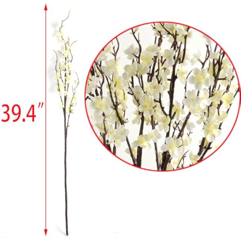 5 Pack White Artificial Greenery Stems Wedding Centerpiece Decor image number 3