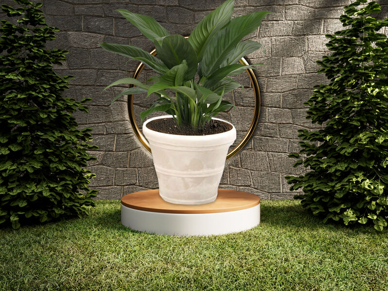 QuikFurn 12-inch Diameter Poly Resin Round Planter