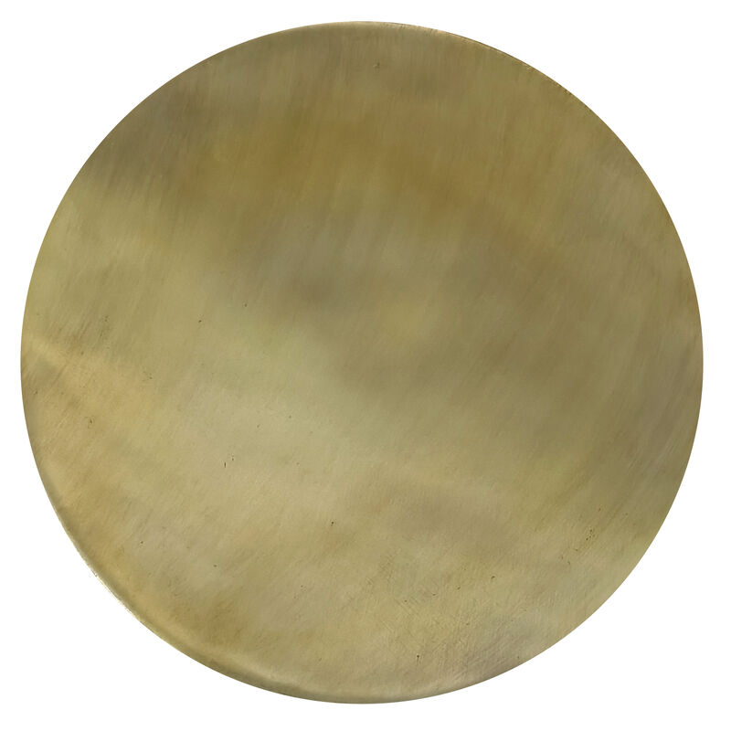 Dyan Coffee Table, 34.5 Inch Round Drum Shape, Black, Gold Antique Brass Ombre