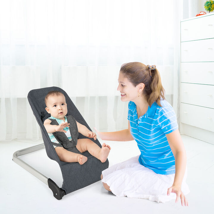 Ergonomic Baby Bouncer with Reinforced Aluminum-Metal Frame