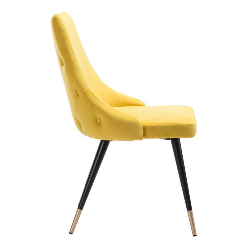 Belen Kox Piccolo Dining Chair (Set of 2), Yellow Velvet, Belen Kox