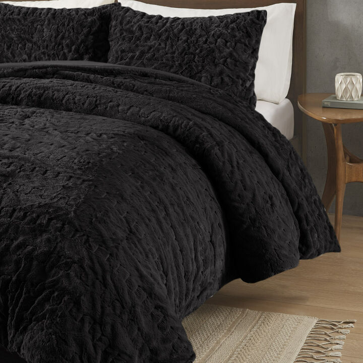 Gracie Mills Hanna Faux Fur Down Alternative Comforter Set