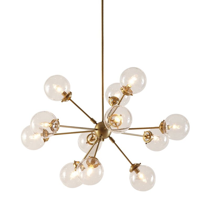 Gracie Mills Valdes Modern Elegance 12-Light Chandelier with Oversized Globe Bulbs