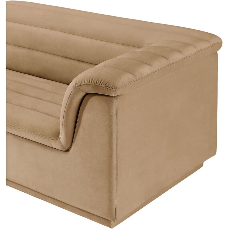 Meridian Furniture Cascade Camel Velvet Fabric Modular Sofa