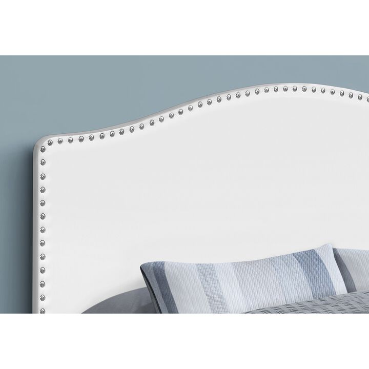 Bed, Headboard Only, Queen Size, Bedroom, Upholstered, Pu Leather Look, White, Transitional