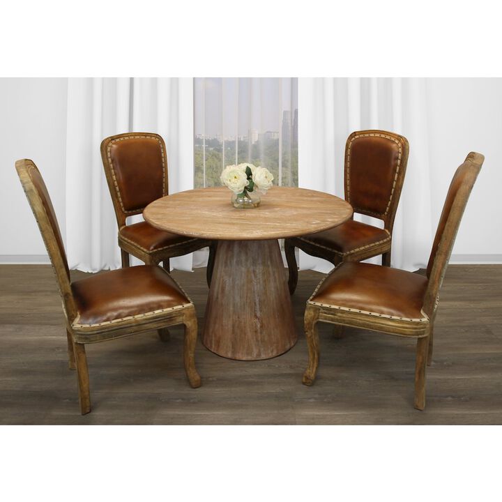 Jaden 42 Dining Table with 2 sets of Frank Leather Chairs
