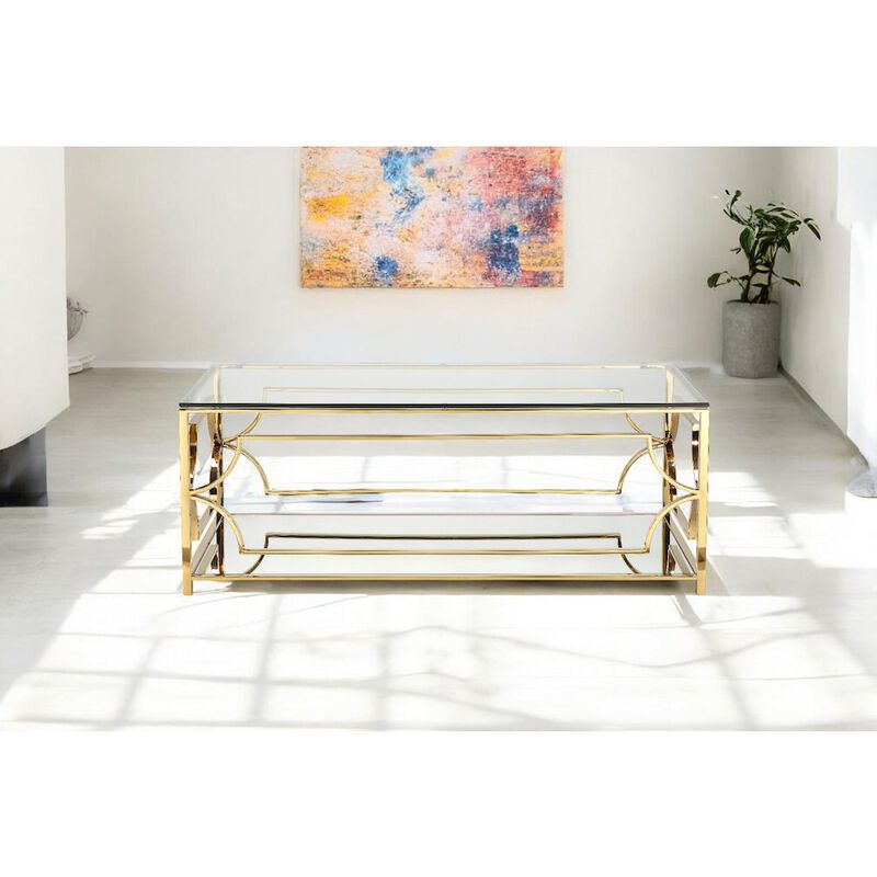 Pangea Home Z-Edward Rect Coffee Table Gold