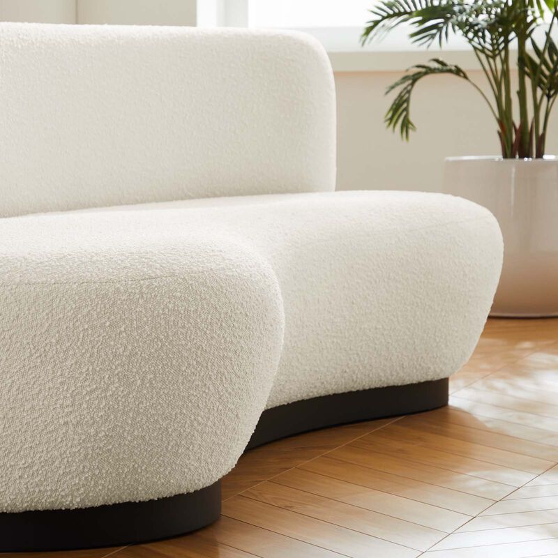 Kindred Boucle Upholstered Upholstered Fabric Sofa White EEI-5488-BLK-IVO