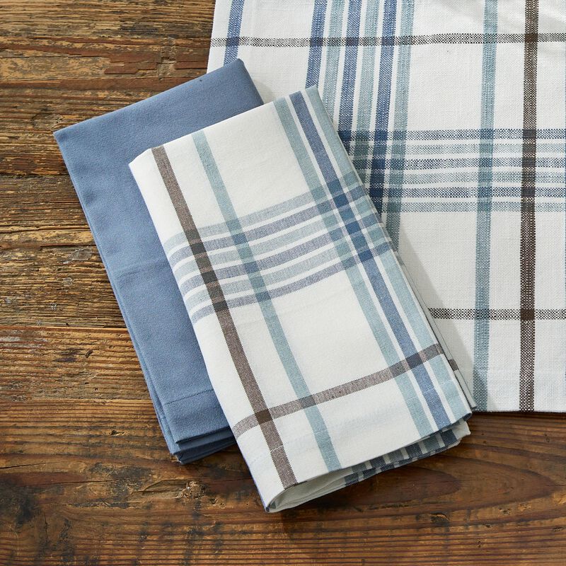 Split P Abbott Plaid Blue Napkin Set of 4 image number 4