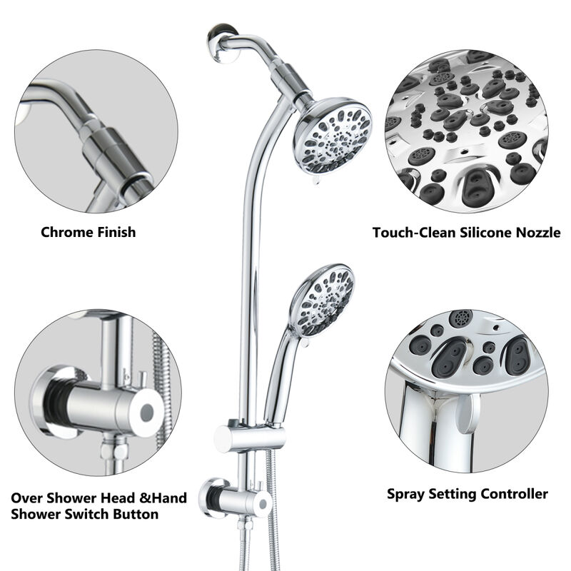 Stainless Steel Dual Shower Head Set