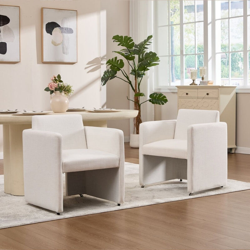Envelor Modern Velvet Upholstered Barrel Accent Chair with Solid Wood Legs image number 6