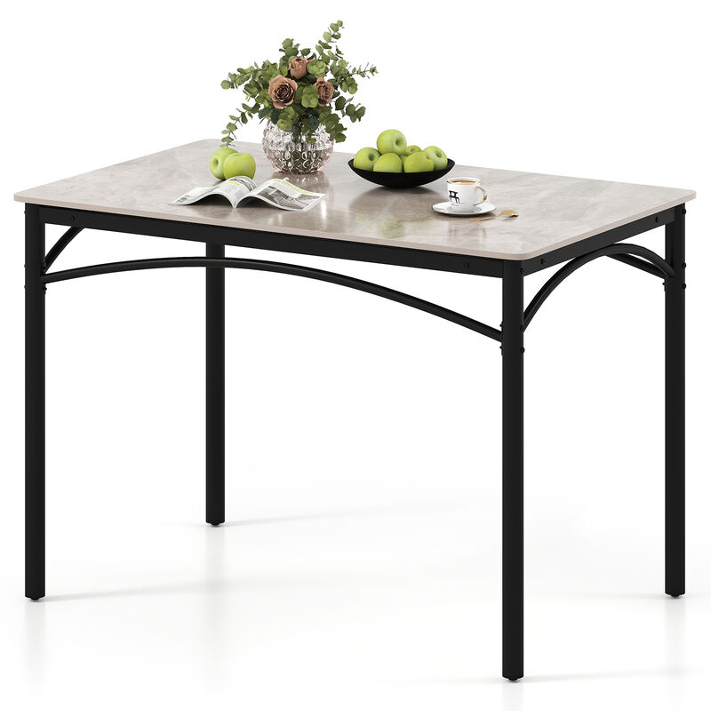 Contemporary Dining Table for 4 with Sleek Rectangular Sintered Stone Surface