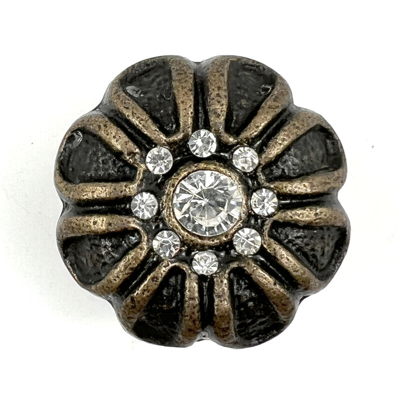 HomeRoots Set of Six Black And Gold Scalloped Knob Iron Drawer Pull Knobs image number 2