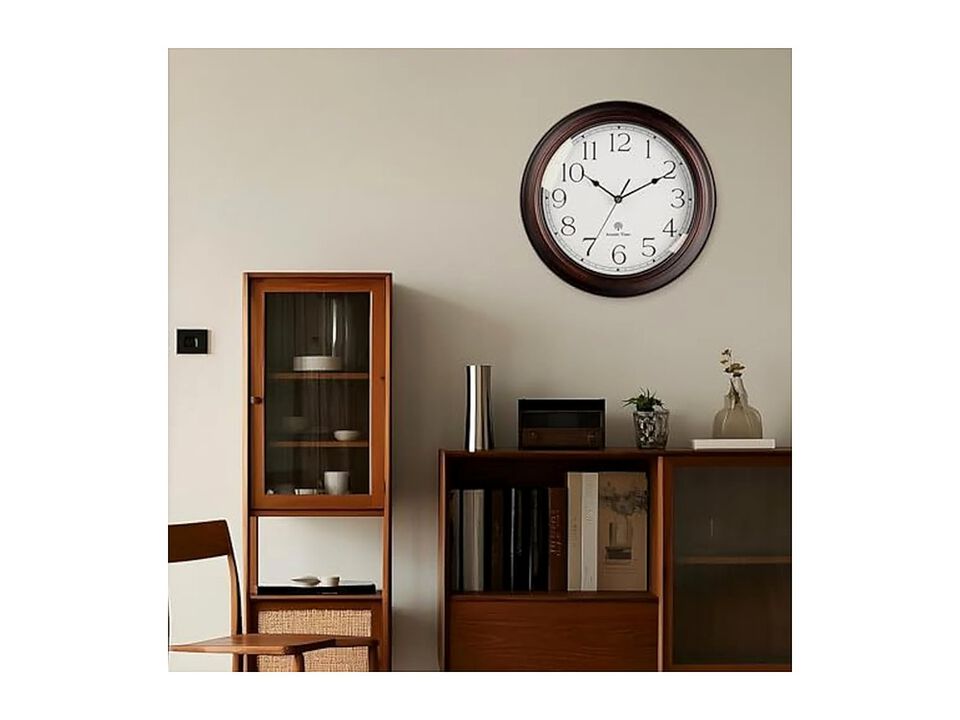 Atomic Vintage Classic Bronze Wall Clock 10 Inch Silent Non Ticking