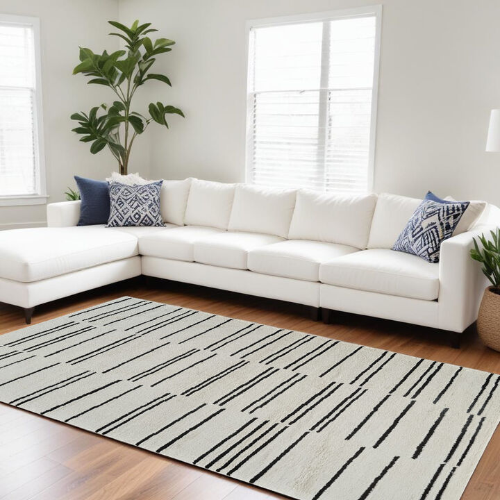 HomeRoots Abstract Distressed Area Rug