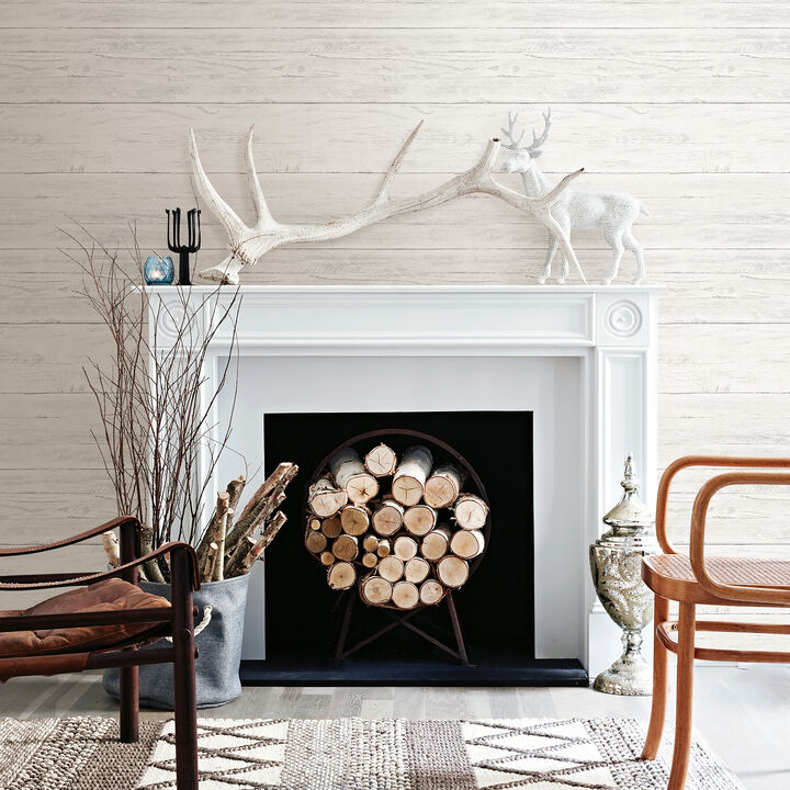 Adair White Shiplap Wallpaper (Set of 2)