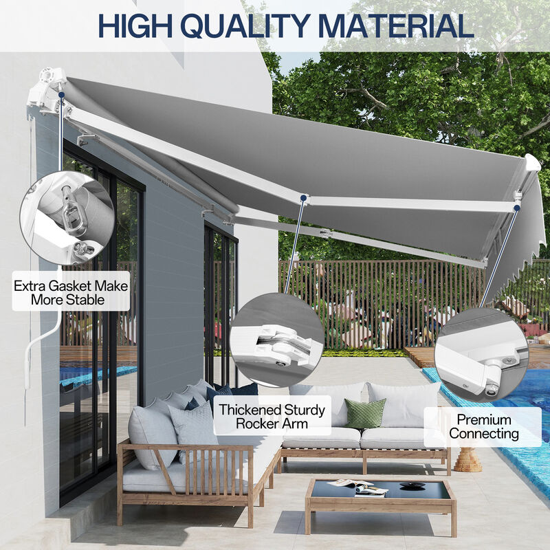 Waterproof Retractable Awning for Outdoor Shade and Weather Protection image number 8