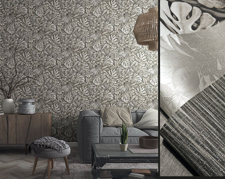 Eden Jungle Leaves Bronze Brown Wallpaper EN3330514