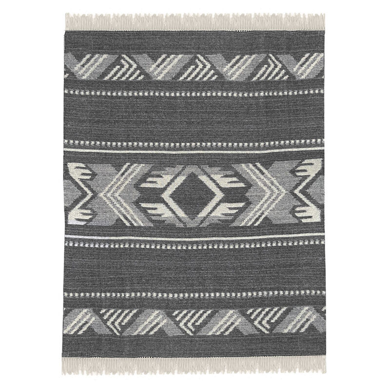 Mochica wool throw black
