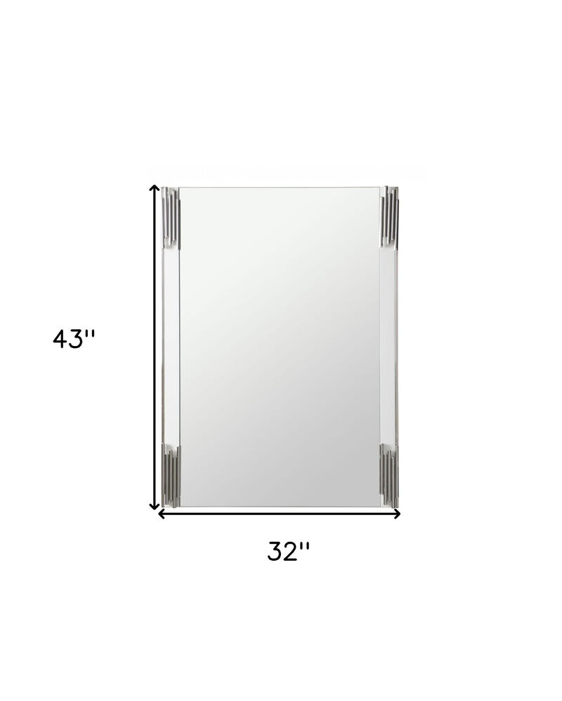 HomeRoots 43" White Steel Framed Accent Mirror image number 5