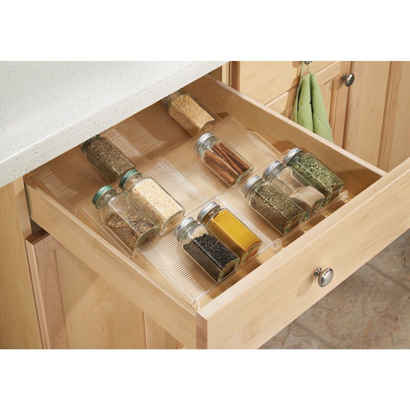 mDesign Expandable Plastic Spice Rack Drawer Organizer, 3 Tier image number 3